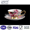 Taza de té del café del diseño único de China de hueso y platillo